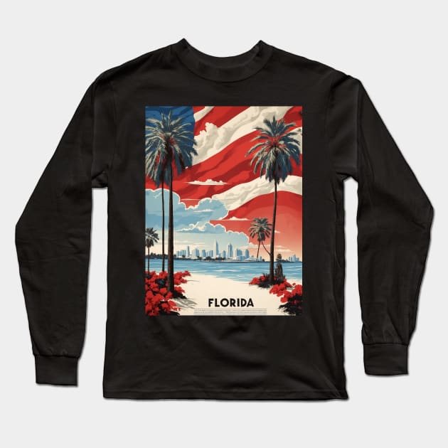 Florida United States of America Tourism Vintage Poster Long Sleeve T-Shirt by TravelersGems